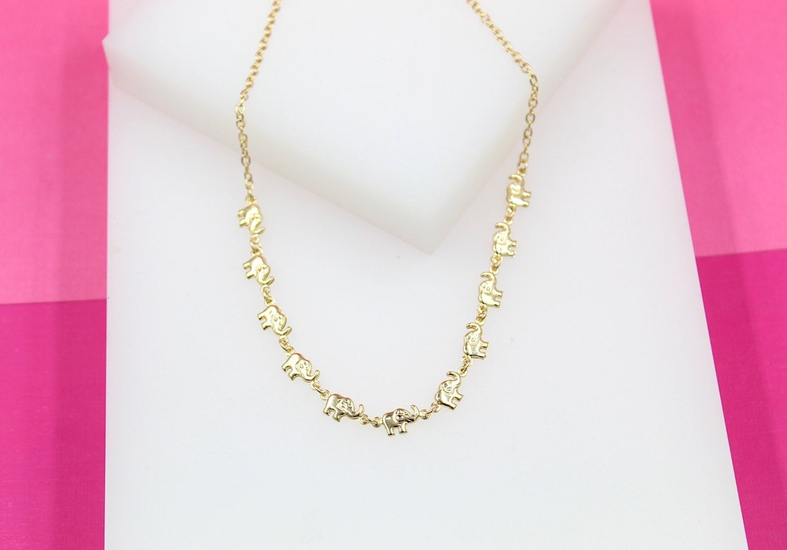 Elephant Charm Rolo Necklace (G230)