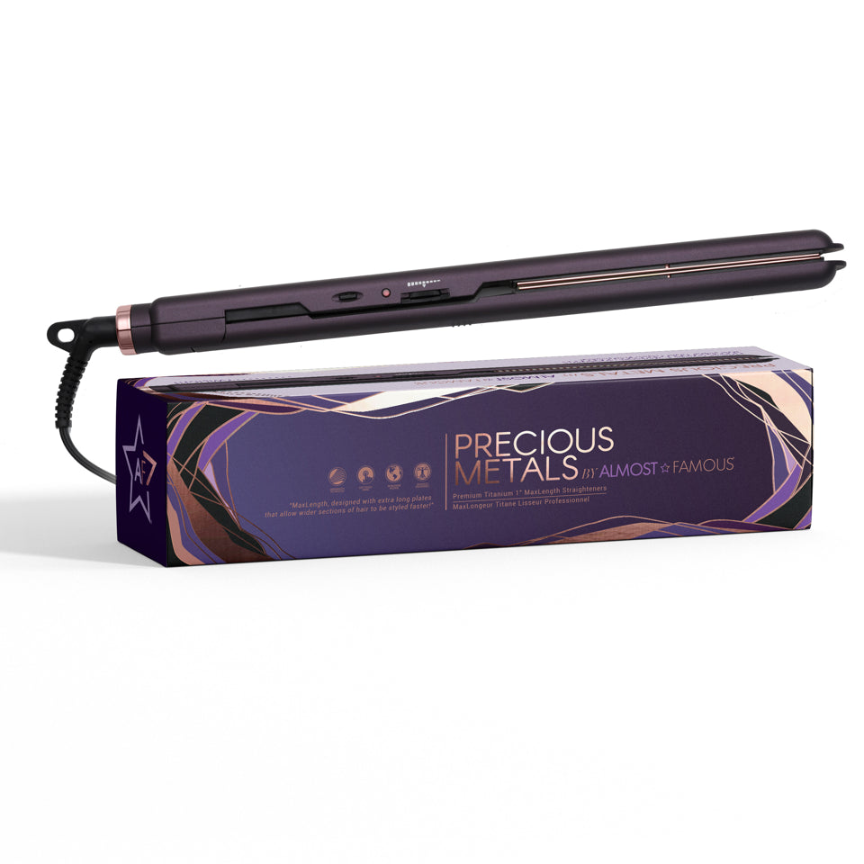 Max Length 1" Flat Iron with Rose Gold Titanium Plates