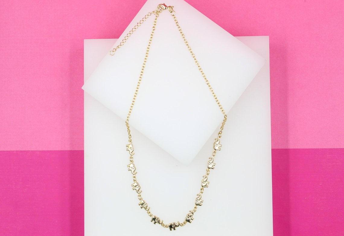 Elephant Charm Rolo Necklace (G230)