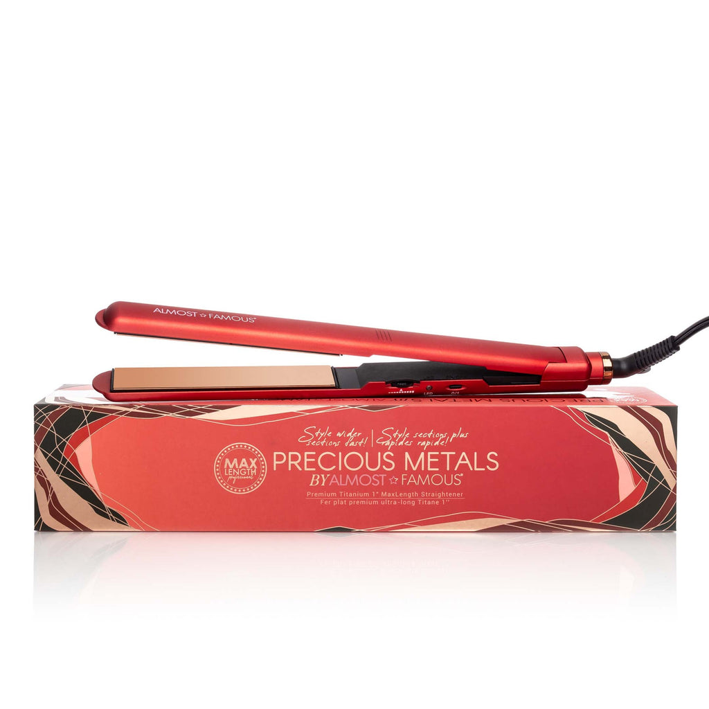 Max Length 1" Flat Iron with Rose Gold Titanium Plates