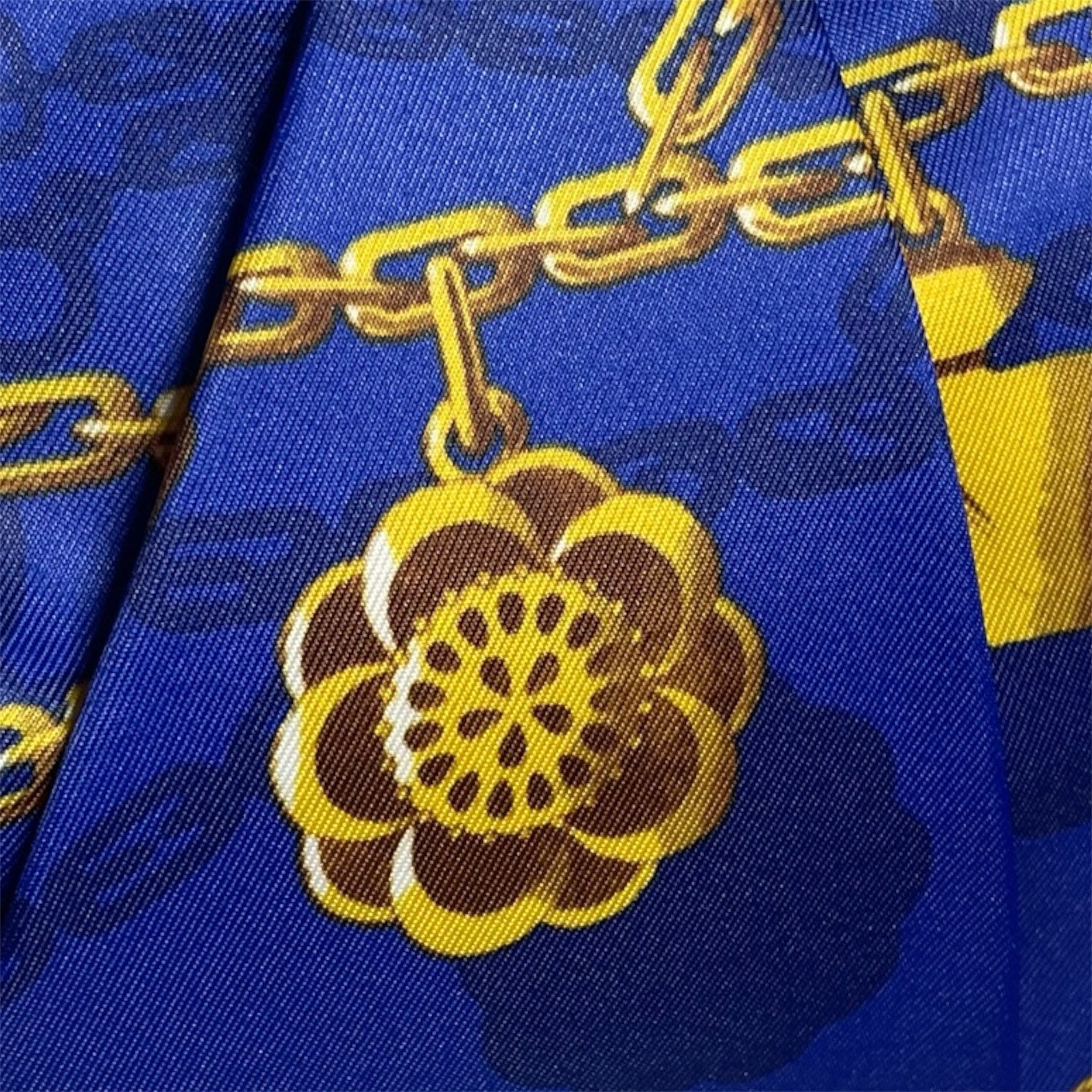 Blue & Gold Chain Design Cosmetic Bag
