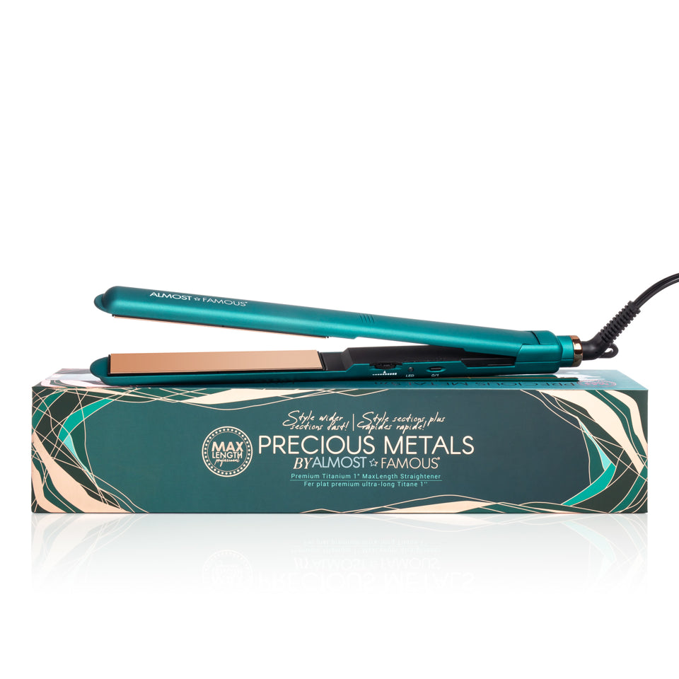 Max Length 1" Flat Iron with Rose Gold Titanium Plates