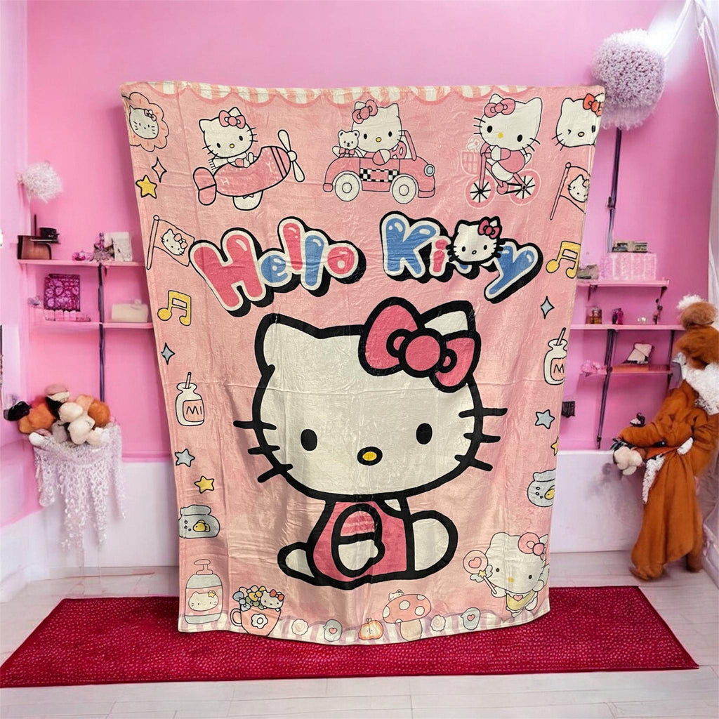 Pink HK Kitty Blanket